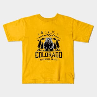 Colorado Adventure Awaits retro vintage Kids T-Shirt